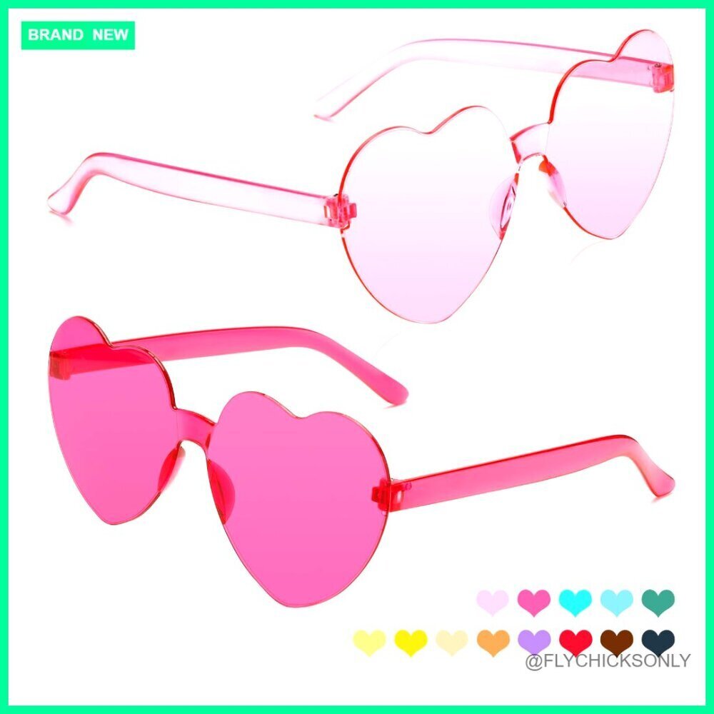 Heart Shaped Sunglasses 2 Pairs Novelty UV Protected Party Favors